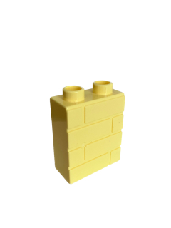 Lego Duplo kostka sv. žlutá zeď 1x2x2